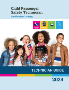 This is a thumbnail photograph of the 2024 Child Passenger Safety Technician Certification Training guide.