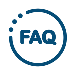 This graphic is used to draw attention to frequently asked questions.