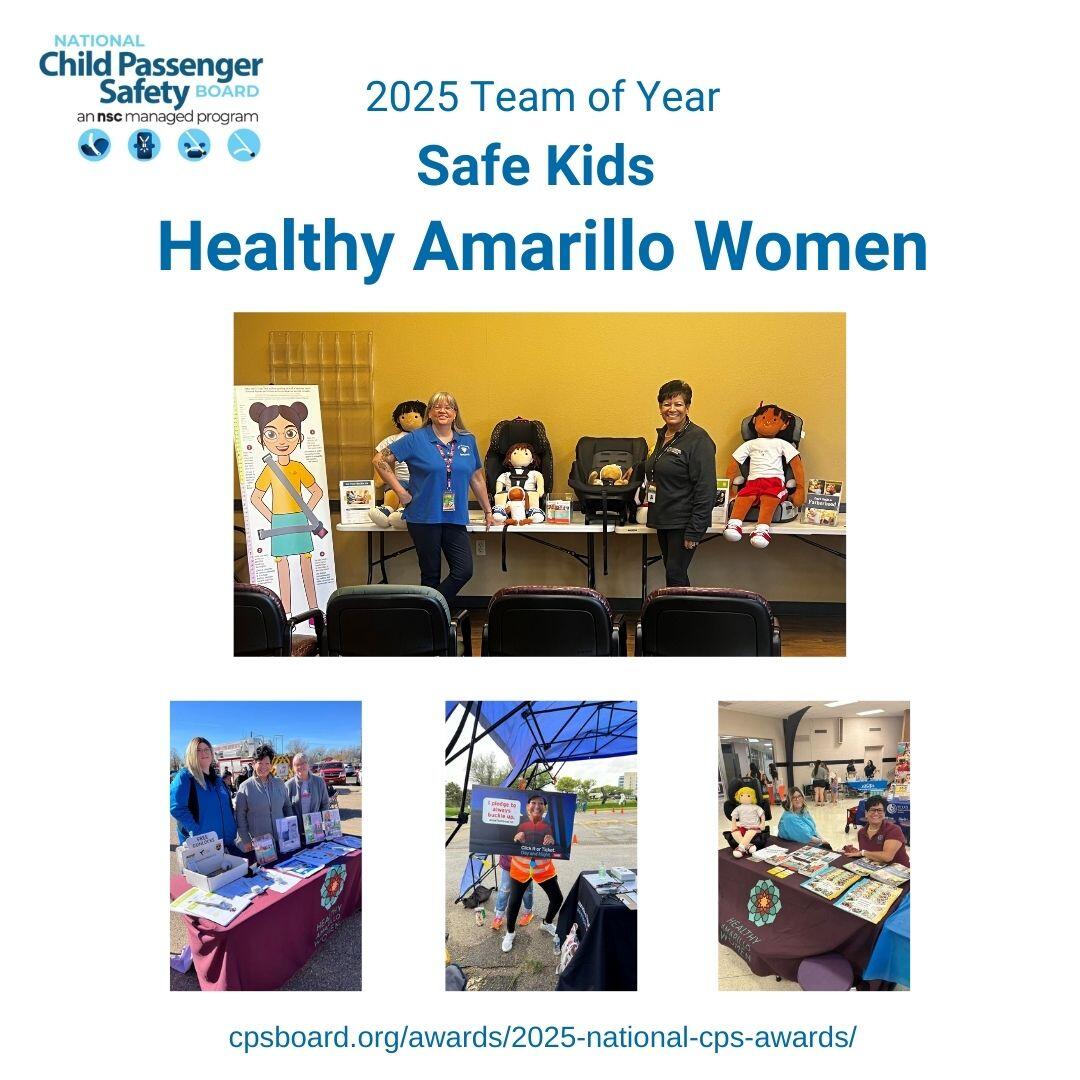 This is a graphic illustration showing the work of the 2025 CPS Team of the Year: Safe Kids/Healthy Amarillo Women.