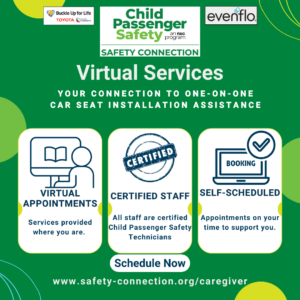 Social Media Library: This graphic is used to promote free online child passenger safety services available through the Safety Connection website.