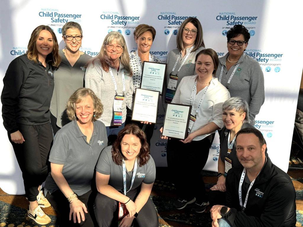 all-winners Members of the National Child Passenger Safety Board pose with the 2025 Technician, Instructor and Team of the Year award winners.
