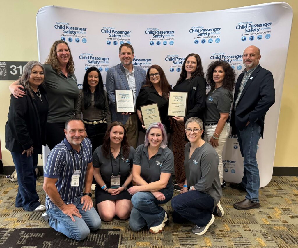 This is a photo of the 2026 CPS award winners posing with members of the National Child Passenger Safety Board. The photo was taken at the Lifesavers Conference on Roadway Safety in Baltimore, Md.