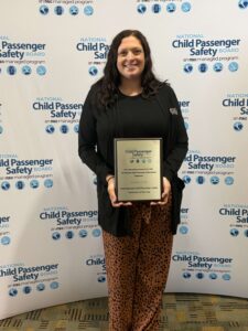 2026 Technician of the Year Danae Hicks received her recognition plaque at the Lifesavers Conference on Roadway Safety in Baltimore, Md.